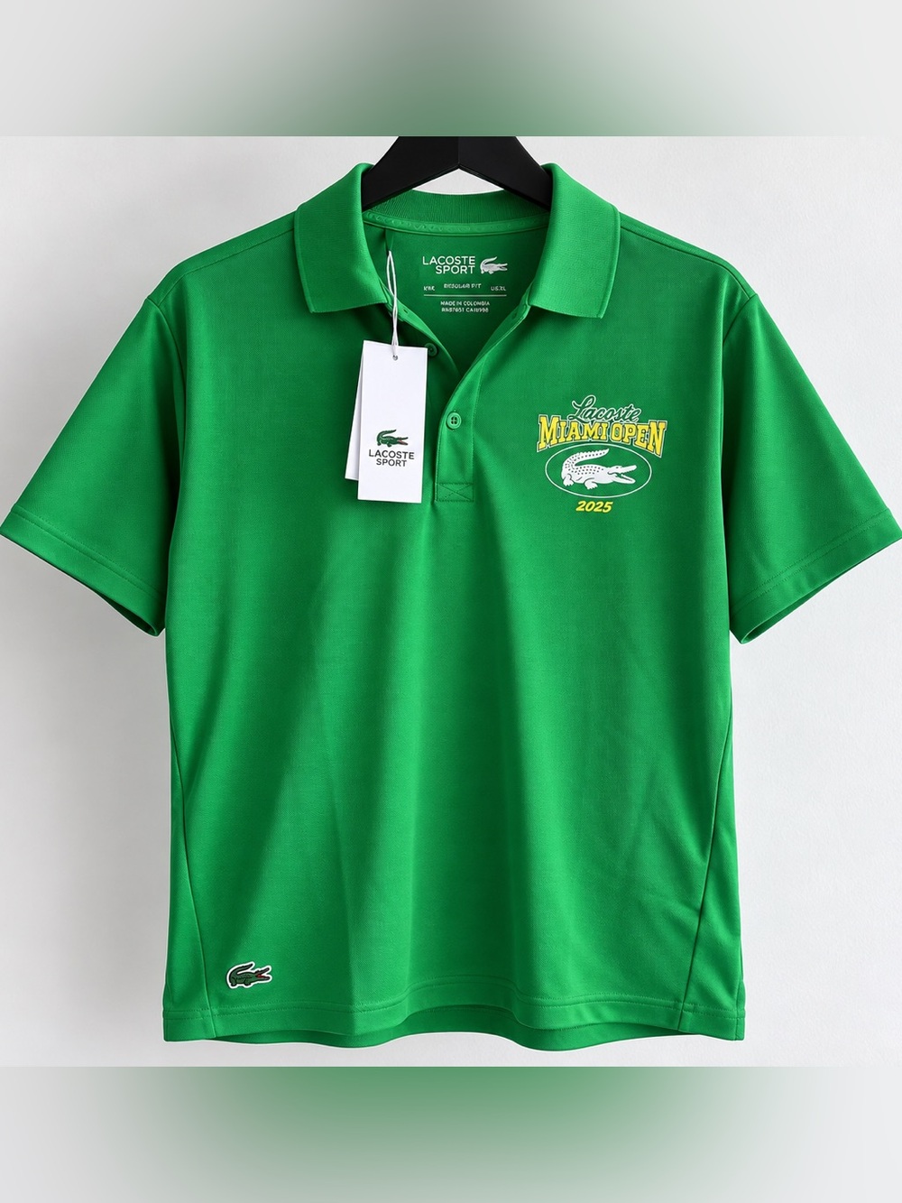 Lacoste Sport Miami Open 2025 Polo Shirt Men XL Green NWT